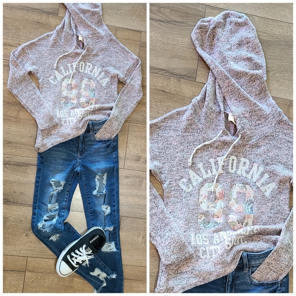 Gently Worn - HONEYDROP - Comfy Lilac & Plum knit hoodie - Size Med, fits Small - Picture 2 of 4